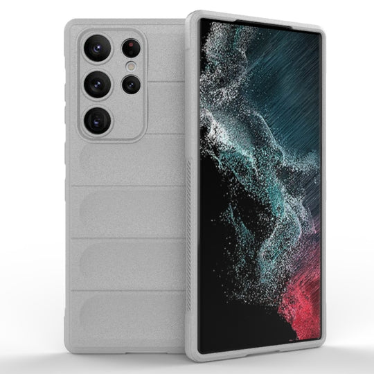 For Samsung Galaxy S23 Ultra 5G Magic Shield TPU + Flannel Phone Case(Grey)
