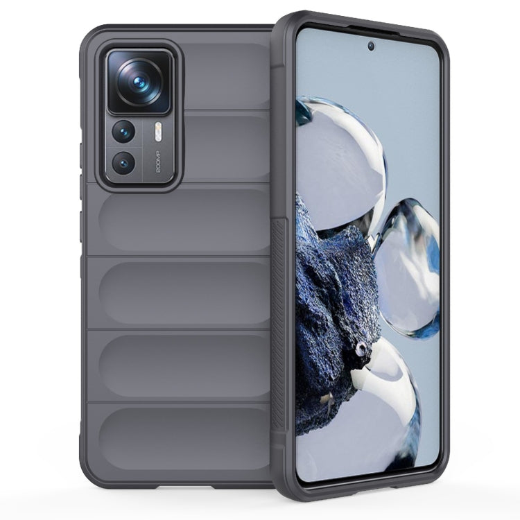 For Xiaomi 12T Pro Magic Shield TPU + Flannel Phone Case(Dark Grey) by buy2fix