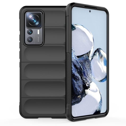 For Xiaomi 12T Pro Magic Shield TPU + Flannel Phone Case(Black) - Xiaomi Cases by buy2fix | Online Shopping UK | buy2fix