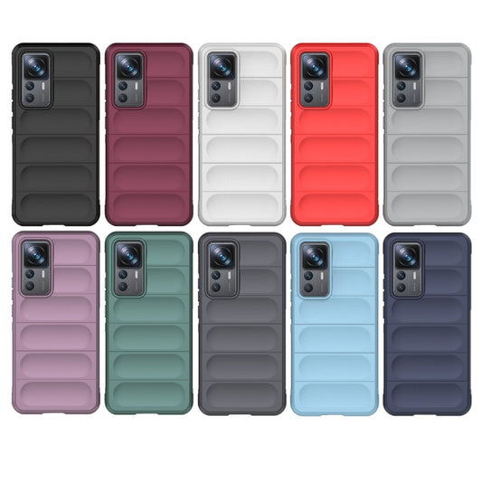 For Xiaomi 12T Pro Magic Shield TPU + Flannel Phone Case(Black) by buy2fix