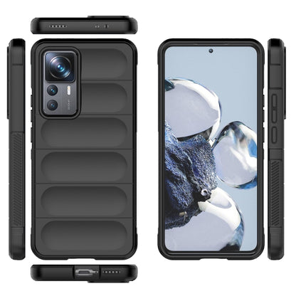 For Xiaomi 12T Pro Magic Shield TPU + Flannel Phone Case(Dark Grey) by buy2fix