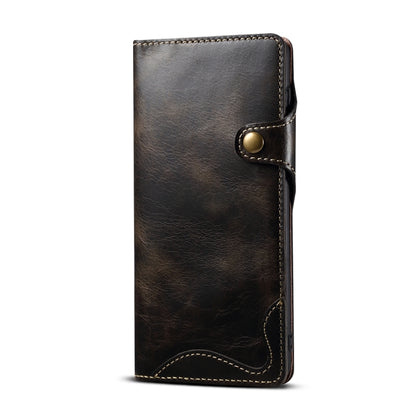 For Samsung Galaxy S22+ 5G Denior Oil Wax Cowhide Magnetic Button Genuine Leather Case(Black) - Galaxy S22+ 5G Cases by Denior | Online Shopping UK | buy2fix