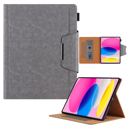 For iPad 2025 / 2022 Solid Color Metal Buckle Leather Smart Tablet Case(Grey) - iPad 2025 / 2022 Cases by buy2fix | Online Shopping UK | buy2fix