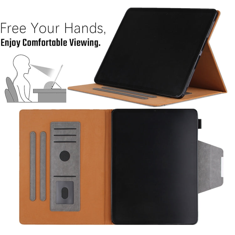 For iPad 2025 / 2022 Solid Color Metal Buckle Leather Smart Tablet Case(Grey) - iPad 2025 / 2022 Cases by buy2fix | Online Shopping UK | buy2fix