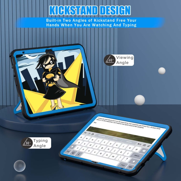 For iPad 2025 / 2022 Silicone + PC Shockproof Protective Tablet Case (Black Blue) - iPad 2025 / 2022 Cases by buy2fix | Online Shopping UK | buy2fix