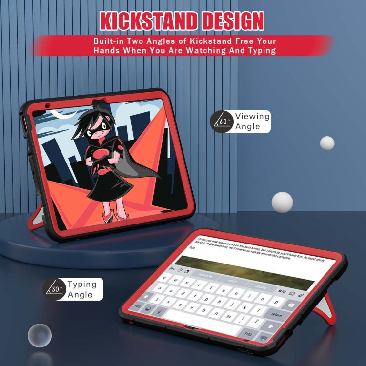 For iPad 2025 / 2022 Silicone + PC Shockproof Protective Tablet Case (Black Red) - iPad 2025 / 2022 Cases by buy2fix | Online Shopping UK | buy2fix