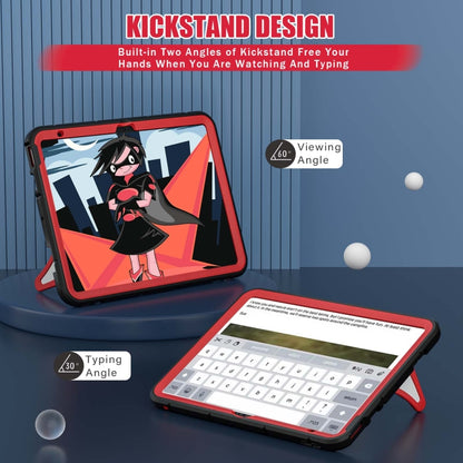 For iPad 2025 / 2022 Silicone + PC Shockproof Protective Tablet Case (Black Red) - iPad 2025 / 2022 Cases by buy2fix | Online Shopping UK | buy2fix