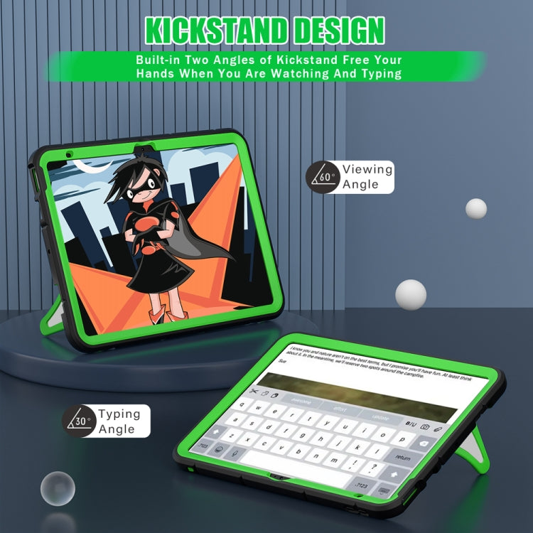 For iPad 2025 / 2022 Silicone + PC Shockproof Protective Tablet Case(Black+Green) - iPad 2025 / 2022 Cases by buy2fix | Online Shopping UK | buy2fix