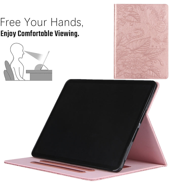 For iPad 2025 / 2022 Butterfly Love Flower Embossed Leather Smart Tablet Case(Rose Gold) - iPad 2025 / 2022 Cases by buy2fix | Online Shopping UK | buy2fix