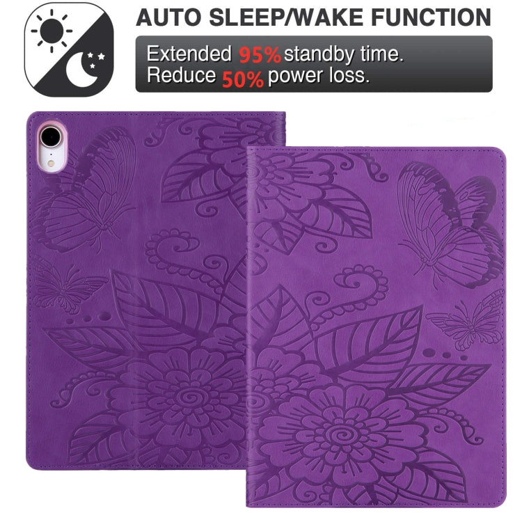 For iPad 2025 / 2022 Butterfly Love Flower Embossed Leather Smart Tablet Case(Purple) - iPad 2025 / 2022 Cases by buy2fix | Online Shopping UK | buy2fix