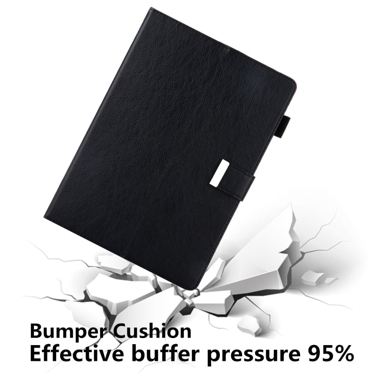 For iPad 2025 / 2022 Solid Color Small Metal Buckle Leather Smart Tablet Case(Black) - iPad 2025 / 2022 Cases by buy2fix | Online Shopping UK | buy2fix