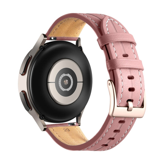 20mm Unusual Fluted Leather Watch Band(Dark Pink) by buy2fix