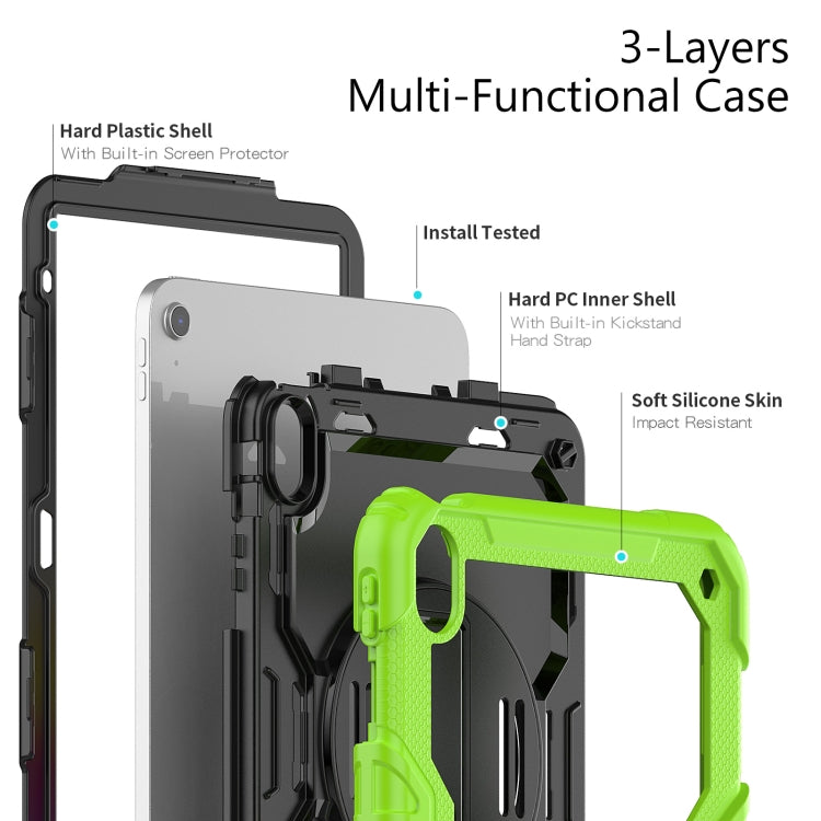 For iPad 2025 / 2022 Silicone + PC Full Body Protection Tablet Case(Black + Yellow Green) - iPad 2025 / 2022 Cases by buy2fix | Online Shopping UK | buy2fix