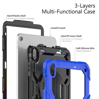 For iPad 2025 / 2022 Silicone + PC Full Body Protection Tablet Case(Black + Dark Blue) - iPad 2025 / 2022 Cases by buy2fix | Online Shopping UK | buy2fix