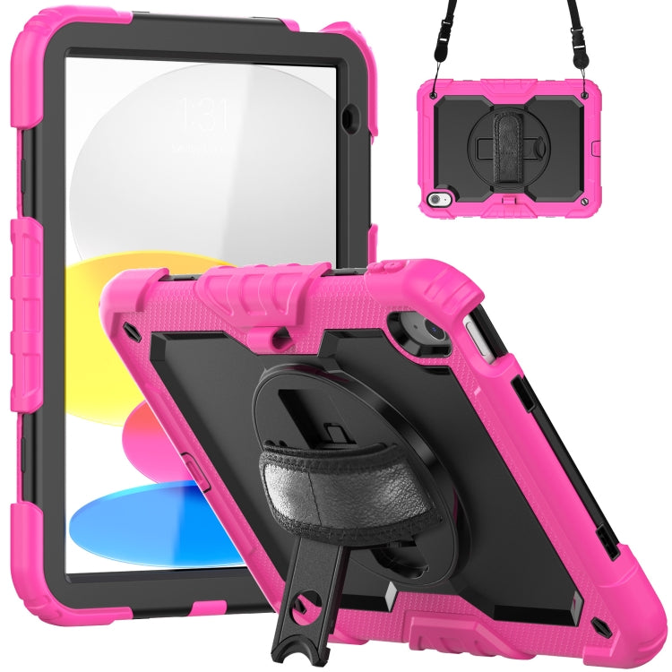 For iPad 2025 / 2022 Silicone + PC Full Body Protection Tablet Case(Black + Rose Red) - iPad 2025 / 2022 Cases by buy2fix | Online Shopping UK | buy2fix