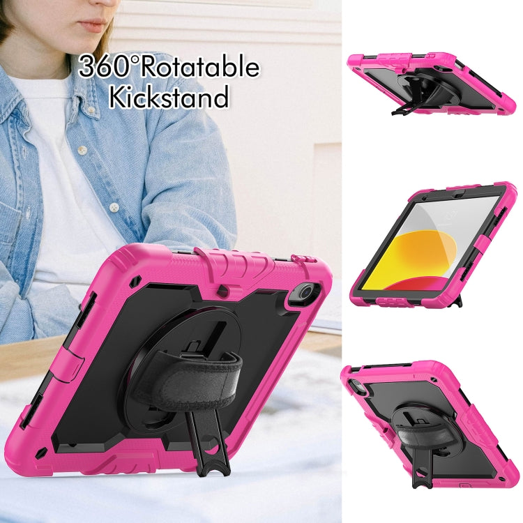 For iPad 2025 / 2022 Silicone + PC Full Body Protection Tablet Case(Black + Rose Red) - iPad 2025 / 2022 Cases by buy2fix | Online Shopping UK | buy2fix