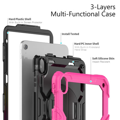 For iPad 2025 / 2022 Silicone + PC Full Body Protection Tablet Case(Black + Rose Red) - iPad 2025 / 2022 Cases by buy2fix | Online Shopping UK | buy2fix