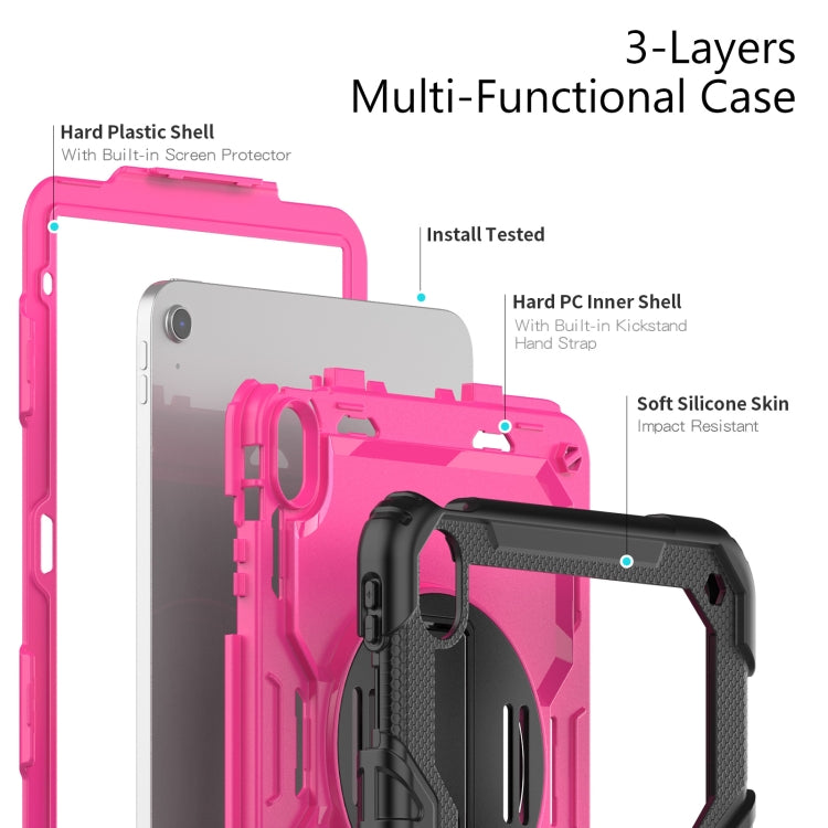 For iPad 2025 / 2022 Silicone + PC Full Body Protection Tablet Case(Rose Red + Black) - iPad 2025 / 2022 Cases by buy2fix | Online Shopping UK | buy2fix