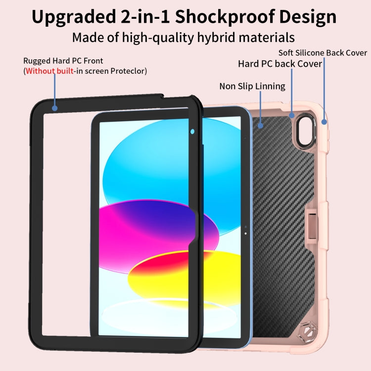 For iPad 2025 / 2022 Butterfly Kickstand Heavy Duty Hard Rugged Tablet Case(Rose Pink) - iPad 2025 / 2022 Cases by buy2fix | Online Shopping UK | buy2fix