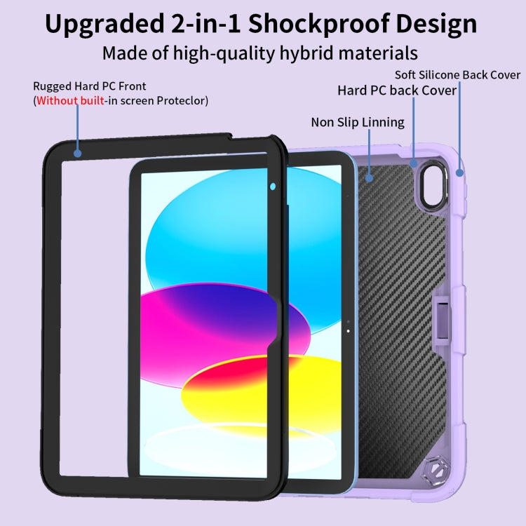 For iPad 2025 / 2022 Butterfly Kickstand Heavy Duty Hard Rugged Tablet Case(Light Purple) - iPad 2025 / 2022 Cases by buy2fix | Online Shopping UK | buy2fix
