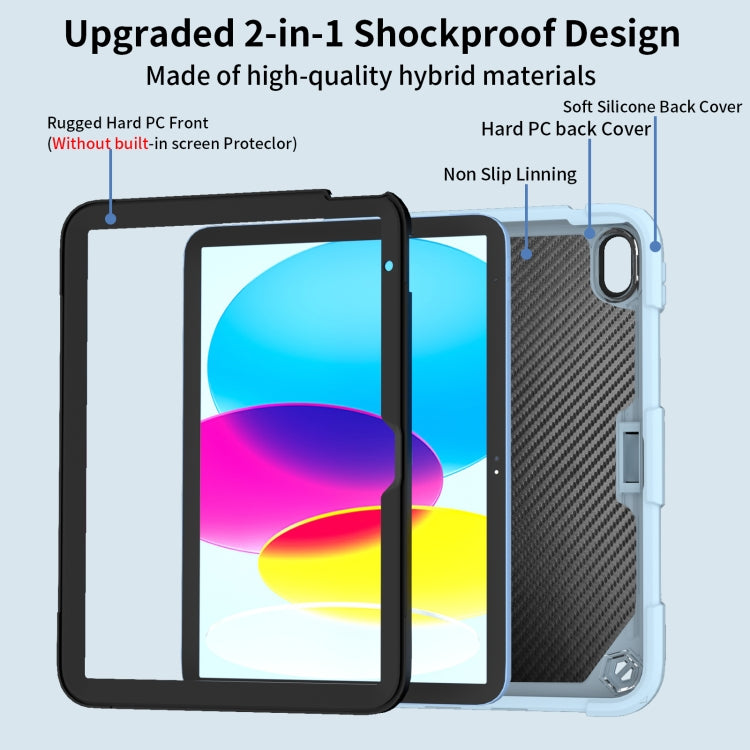For iPad 2025 / 2022 Butterfly Kickstand Heavy Duty Hard Rugged Tablet Case(Ice Blue) - iPad 2025 / 2022 Cases by buy2fix | Online Shopping UK | buy2fix