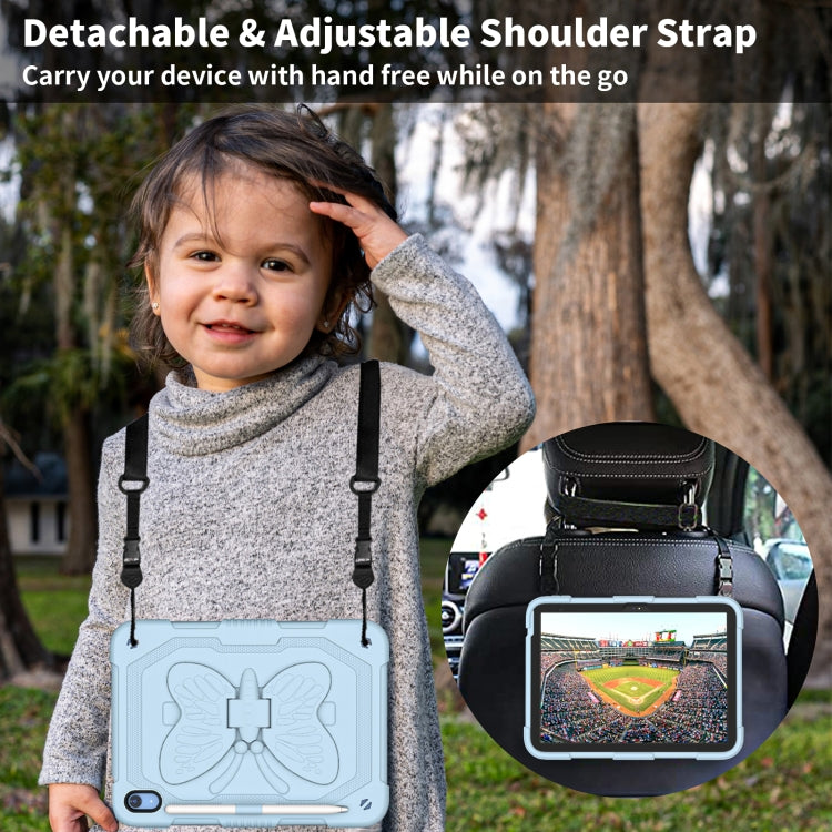 For iPad 2025 / 2022 Butterfly Kickstand Heavy Duty Hard Rugged Tablet Case(Ice Blue) - iPad 2025 / 2022 Cases by buy2fix | Online Shopping UK | buy2fix