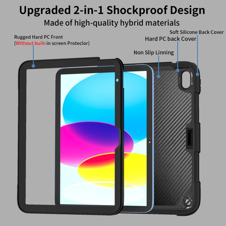 For iPad 2025 / 2022 Butterfly Kickstand Heavy Duty Hard Rugged Tablet Case(Black) - iPad 2025 / 2022 Cases by buy2fix | Online Shopping UK | buy2fix