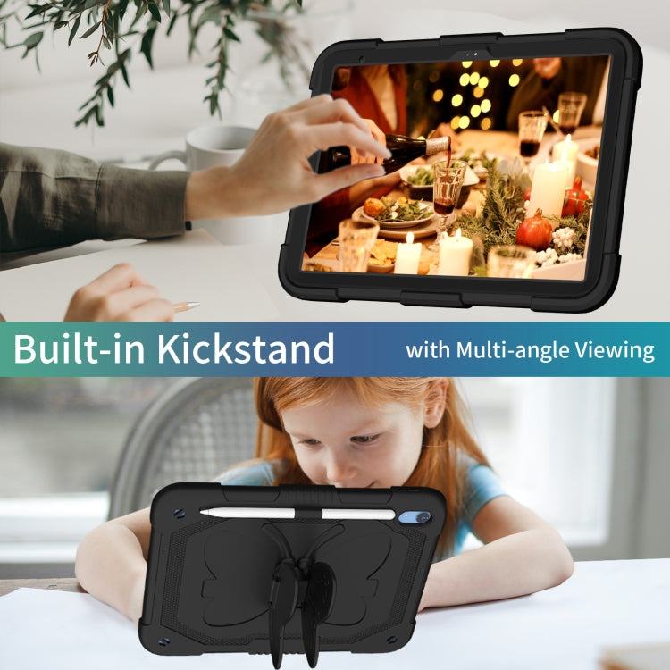 For iPad 2025 / 2022 Butterfly Kickstand Heavy Duty Hard Rugged Tablet Case(Black) - iPad 2025 / 2022 Cases by buy2fix | Online Shopping UK | buy2fix