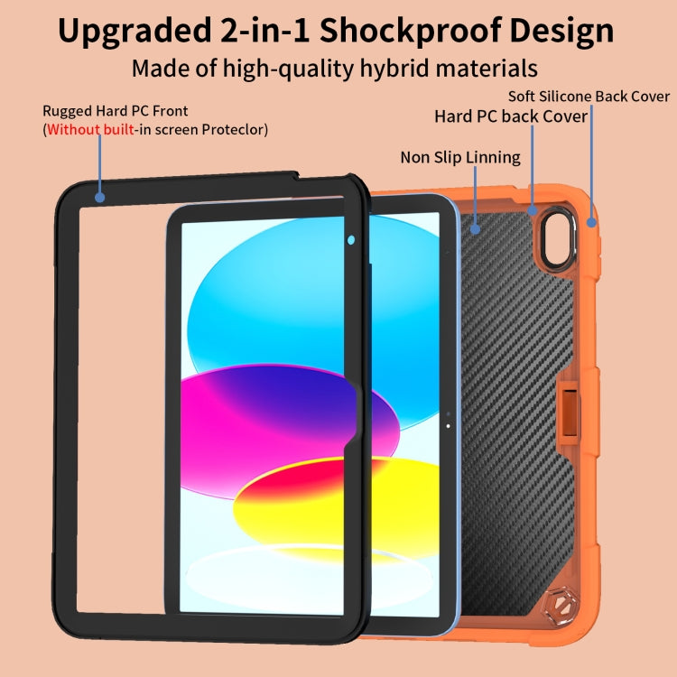 For iPad 2025 / 2022 Butterfly Kickstand Heavy Duty Hard Rugged Tablet Case(Gold Orange) - iPad 2025 / 2022 Cases by buy2fix | Online Shopping UK | buy2fix