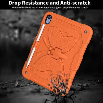 For iPad 2025 / 2022 Butterfly Kickstand Heavy Duty Hard Rugged Tablet Case(Gold Orange) - iPad 2025 / 2022 Cases by buy2fix | Online Shopping UK | buy2fix