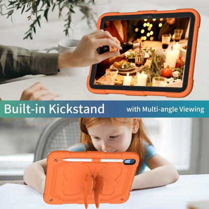 For iPad 2025 / 2022 Butterfly Kickstand Heavy Duty Hard Rugged Tablet Case(Gold Orange) - iPad 2025 / 2022 Cases by buy2fix | Online Shopping UK | buy2fix