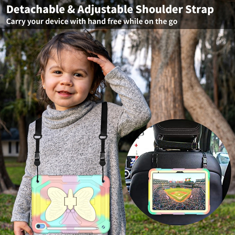 For iPad 2025 / 2022 Butterfly Kickstand Heavy Duty Hard Rugged Tablet Case(Colorful Rose Gold) - iPad 2025 / 2022 Cases by buy2fix | Online Shopping UK | buy2fix