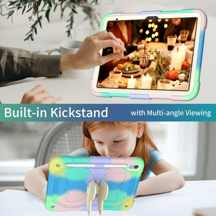 For iPad 2025 / 2022 Butterfly Kickstand Heavy Duty Hard Rugged Tablet Case(Colorful Green) - iPad 2025 / 2022 Cases by buy2fix | Online Shopping UK | buy2fix
