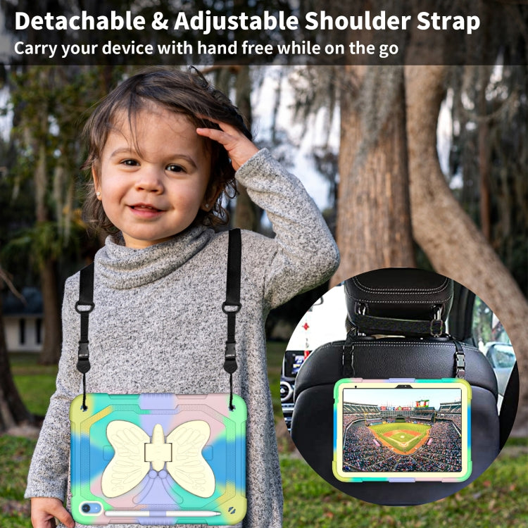For iPad 2025 / 2022 Butterfly Kickstand Heavy Duty Hard Rugged Tablet Case(Colorful Green) - iPad 2025 / 2022 Cases by buy2fix | Online Shopping UK | buy2fix
