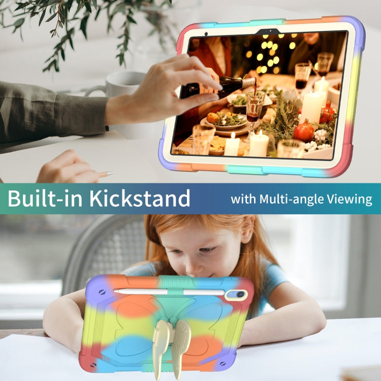 For iPad 2025 / 2022 Butterfly Kickstand Heavy Duty Hard Rugged Tablet Case(Colorful Red) - iPad 2025 / 2022 Cases by buy2fix | Online Shopping UK | buy2fix