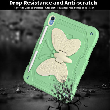 For iPad 2025 / 2022 Butterfly Kickstand Heavy Duty Hard Rugged Tablet Case(Gream Fresh Green) - iPad 2025 / 2022 Cases by buy2fix | Online Shopping UK | buy2fix