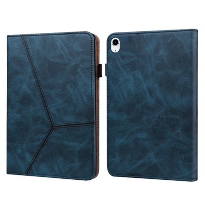 For iPad 2025 / 2022 Solid Color Embossed Striped Leather Tablet Case(Blue) - iPad 2025 / 2022 Cases by buy2fix | Online Shopping UK | buy2fix