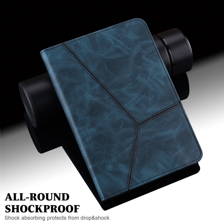 For iPad 2025 / 2022 Solid Color Embossed Striped Leather Tablet Case(Blue) - iPad 2025 / 2022 Cases by buy2fix | Online Shopping UK | buy2fix
