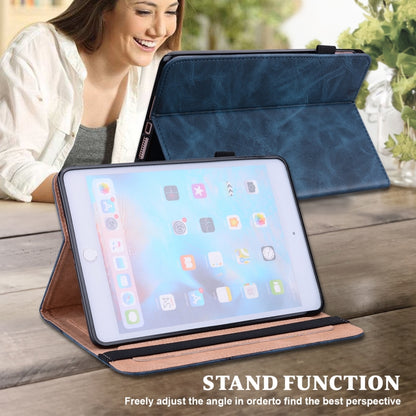 For iPad 2025 / 2022 Solid Color Embossed Striped Leather Tablet Case(Blue) - iPad 2025 / 2022 Cases by buy2fix | Online Shopping UK | buy2fix