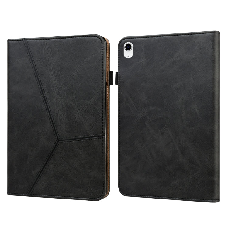 For iPad 2025 / 2022 Solid Color Embossed Striped Leather Tablet Case(Black) - iPad 2025 / 2022 Cases by buy2fix | Online Shopping UK | buy2fix