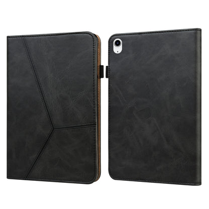 For iPad 2025 / 2022 Solid Color Embossed Striped Leather Tablet Case(Black) - iPad 2025 / 2022 Cases by buy2fix | Online Shopping UK | buy2fix