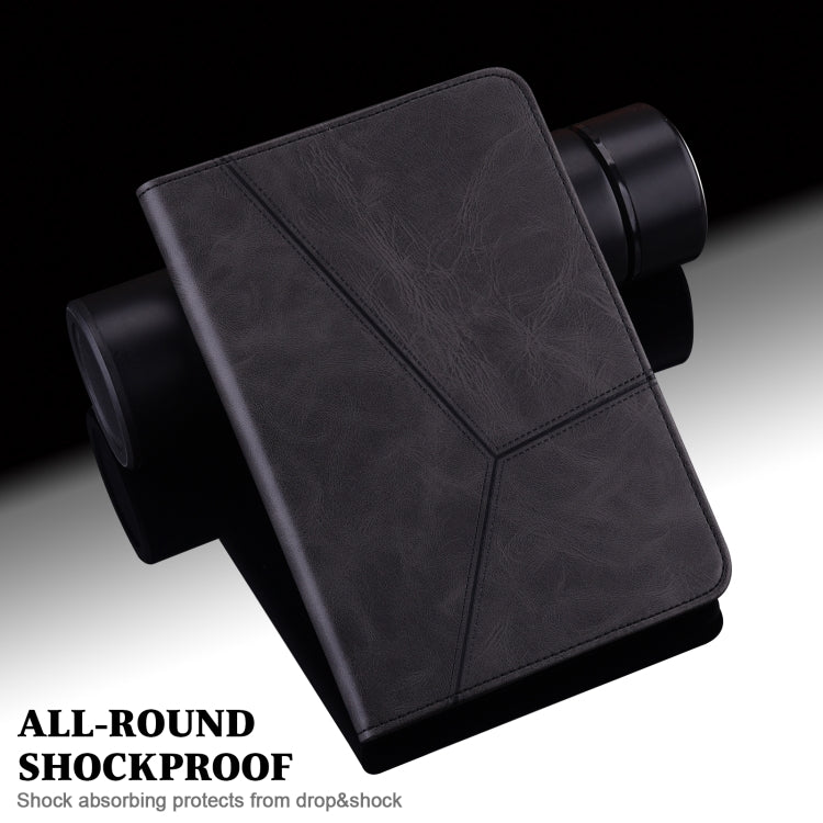 For iPad 2025 / 2022 Solid Color Embossed Striped Leather Tablet Case(Black) - iPad 2025 / 2022 Cases by buy2fix | Online Shopping UK | buy2fix