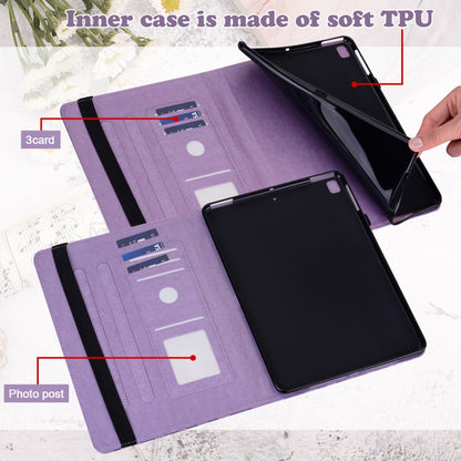 For iPad 2025 / 2022 Tree & Deer Embossed Leather Tablet Case(Purple) - iPad 2025 / 2022 Cases by buy2fix | Online Shopping UK | buy2fix