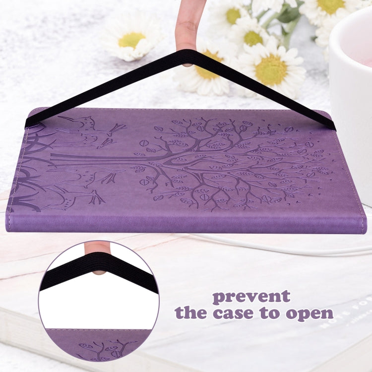 For iPad 2025 / 2022 Tree & Deer Embossed Leather Tablet Case(Purple) - iPad 2025 / 2022 Cases by buy2fix | Online Shopping UK | buy2fix