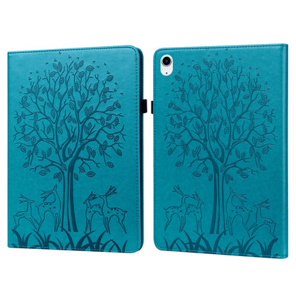 For iPad 2025 / 2022 Tree & Deer Embossed Leather Tablet Case(Blue) - iPad 2025 / 2022 Cases by buy2fix | Online Shopping UK | buy2fix