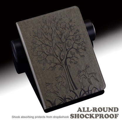 For iPad 2025 / 2022 Tree & Deer Embossed Leather Tablet Case(Grey) - iPad 2025 / 2022 Cases by buy2fix | Online Shopping UK | buy2fix