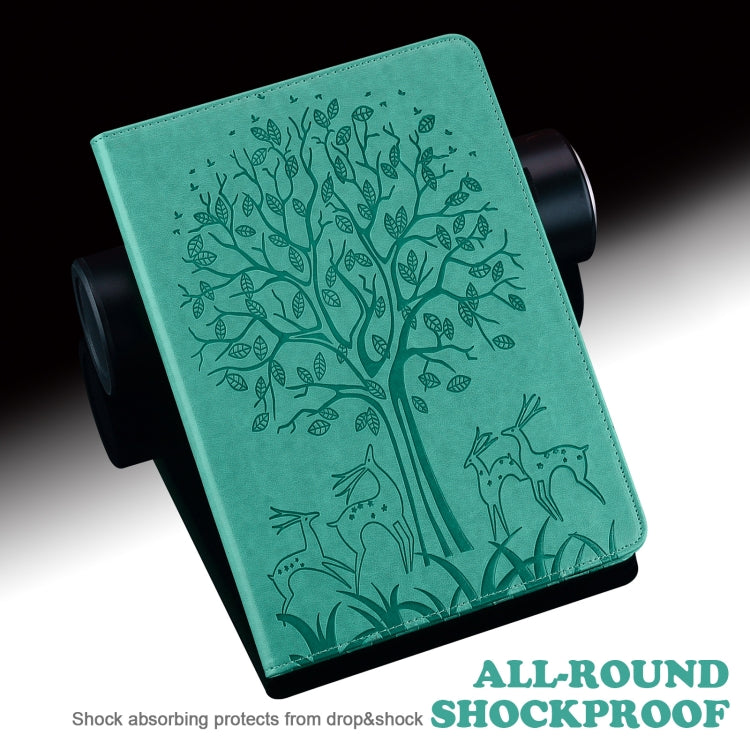 For iPad 2025 / 2022 Tree & Deer Embossed Leather Tablet Case(Green) - iPad 2025 / 2022 Cases by buy2fix | Online Shopping UK | buy2fix