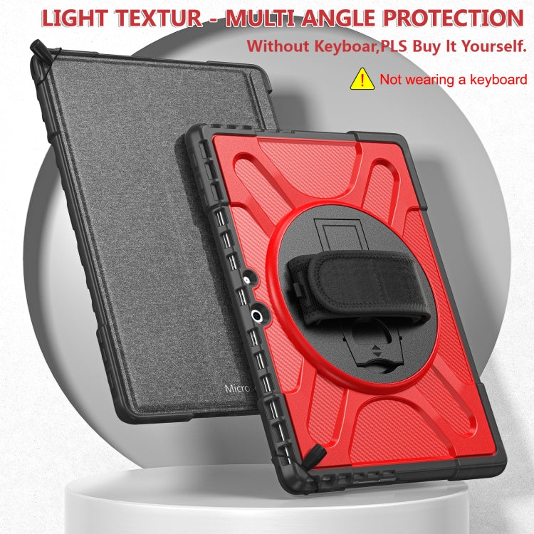For MicroSoft Surface Pro 9 / 10 / 11 Rotatable Kickstand Grip Shockproof Tablet Case(Red) - Others by buy2fix | Online Shopping UK | buy2fix