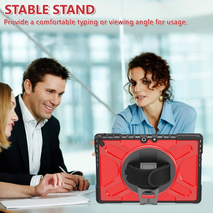 For MicroSoft Surface Pro 9 / 10 / 11 Rotatable Kickstand Grip Shockproof Tablet Case(Red) - Others by buy2fix | Online Shopping UK | buy2fix