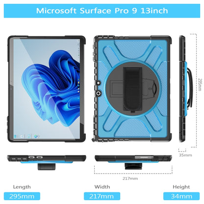 For MicroSoft Surface Pro 9 / 10 / 11 Rotatable Kickstand Grip Shockproof Tablet Case(Blue) - Others by buy2fix | Online Shopping UK | buy2fix